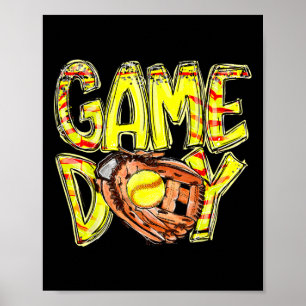 Affiche Maman Softball Jour Vibes Mères Jour Softball G