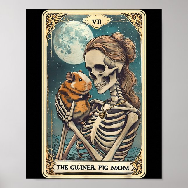 Affiche Maman squelette de cochon d'Inde mignon propriétai (Devant)