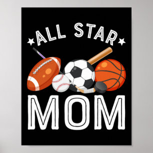 Affiche Maman Star Du Garçon D'anniversaire Sketll Footbal
