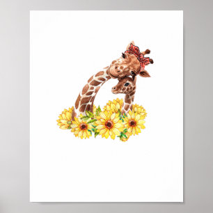 Affiche Maman Tournesol Cadeau Safari Afrique Animal Enfan