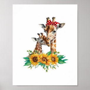 Affiche Maman Tournesol Safari Afrique Animaux Enfants Mig