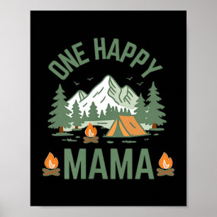 Affiche Maman un campeur heureux 1er anniversaire camping