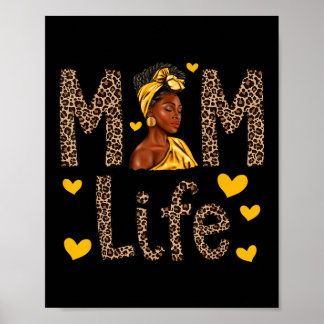 Affiche Maman Vie Léopard Femme noire Africaine Américaine