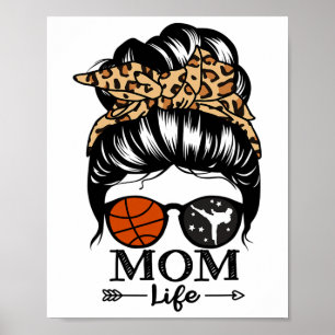 Affiche Maman Vie Messager Bun Cheveux Drôle Sketll Karate