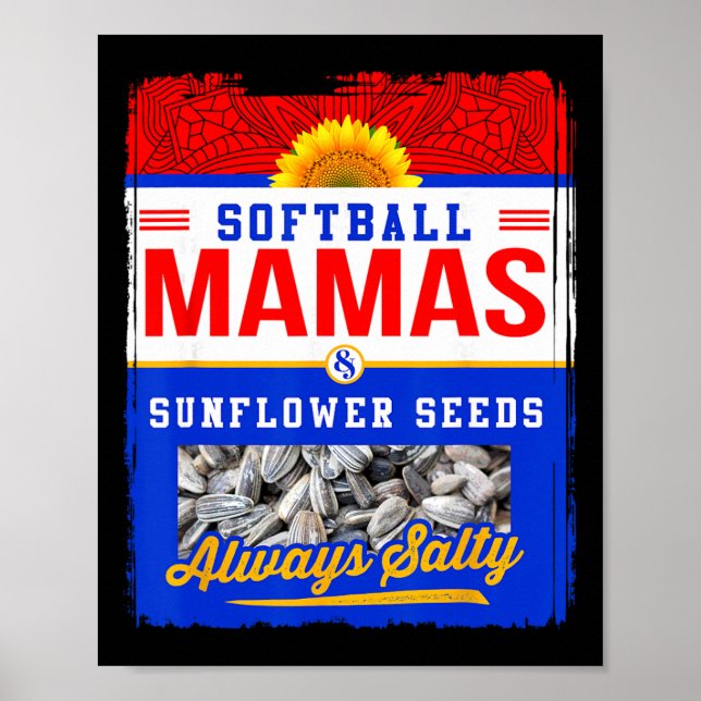 Affiche Mamans de softball et graines de tournesol toujour (Devant)
