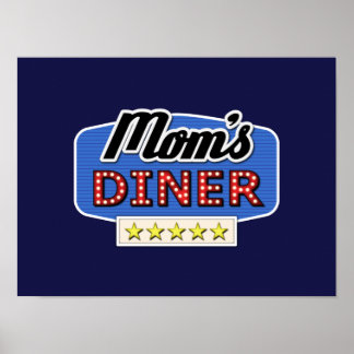 Affiche Maman's Diner - Amusant Maman Vie Cuisine Mur Post