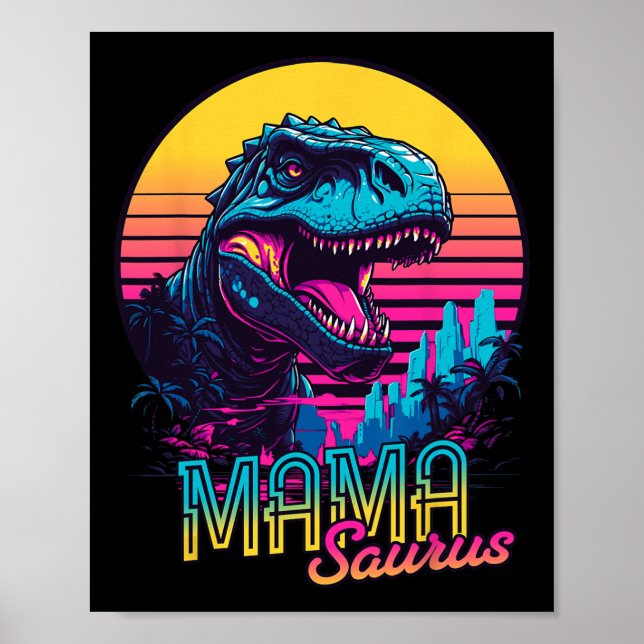 Affiche Mamasaurus Dinosaur Drôle Mama Saurus Trex Maman M (Devant)