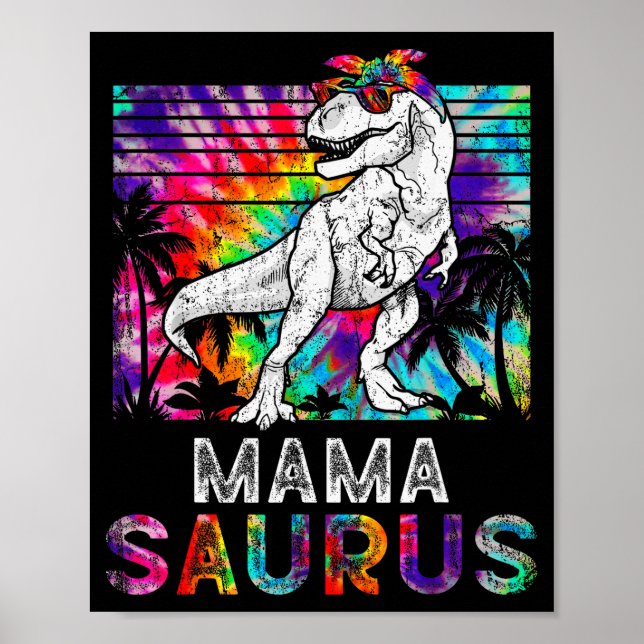 Affiche Mamasaurus Dinosaur Mama Saurus Family Matching Ti (Devant)