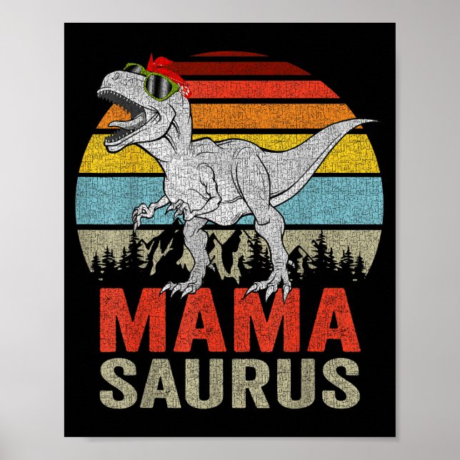 Affiche Mamasaurus Dinosaur Mama Saurus T Rex Funny Family (Devant)