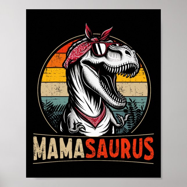 Affiche Mamasaurus Maman Dinosaure Pour La Fête Des Mères  (Devant)