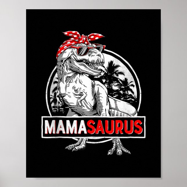 Affiche Mamasaurus T Rex Dinosaur Fête des Mères Drôle (Devant)