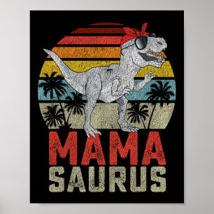 Affiche Mamasaurus T Rex Dinosaur Mama Saurus Family Match