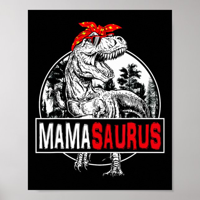 Affiche Mamasaurus T Rex Dinosaur Mama Saurus Family Match (Devant)