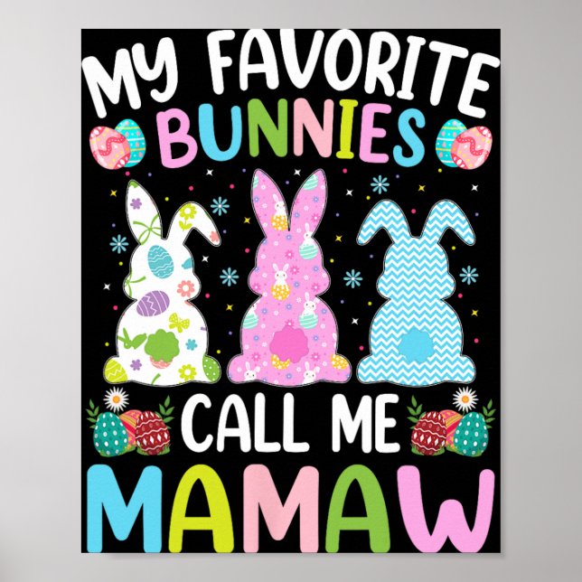 Affiche Mamaw Bunny Mes lapins préférés m'appellent Mamaw  (Devant)