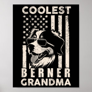 Affiche Mamie Bernoise la plus cool Drapeau américain vint