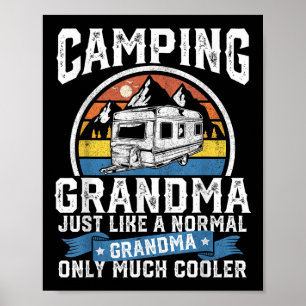 Affiche Mamie campeuse drôle campeur Rv rétro extérieur fe