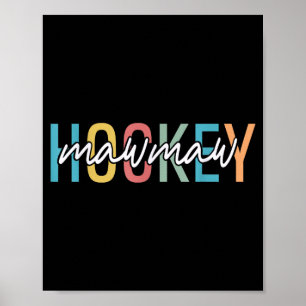 Affiche Mamie de hockey rétro vintage amateur de hockey