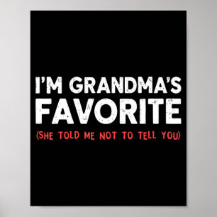 Affiche Mamie drôle préférée Granhild Je suis la préférée