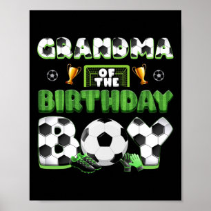 Affiche Mamie du groupe de football du garçon d'anniversai