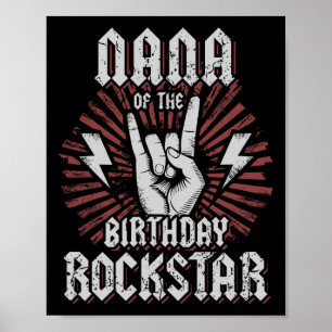 Affiche Mamie du rockstar d'anniversaire Rockeur correspon