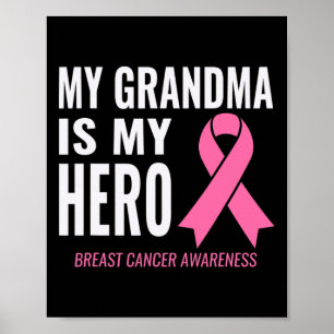 Affiche Mamie est mon héro - Soutien contre le cancer du s