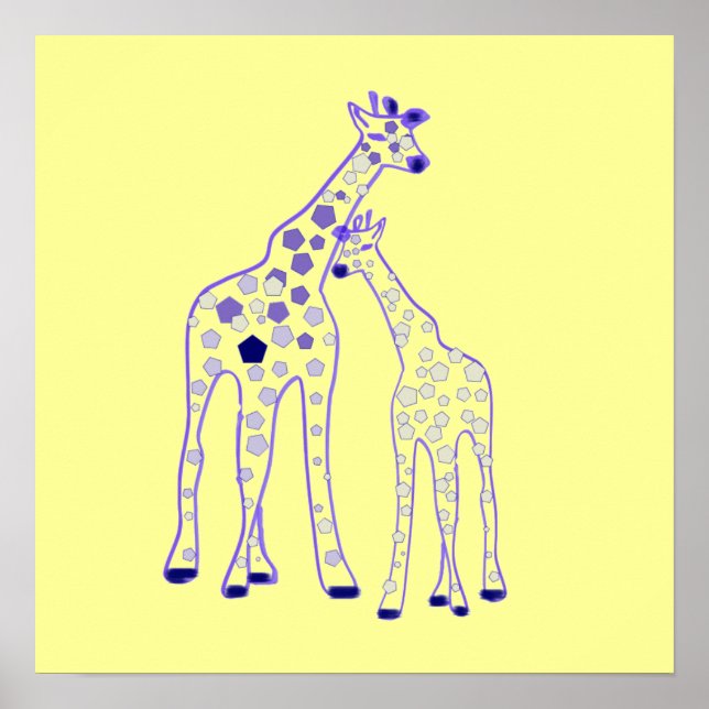 Affiche mamie et petite girafe (Devant)