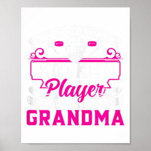 Affiche Mamie joueuse de hockey drôle Mamie de hockey sur
