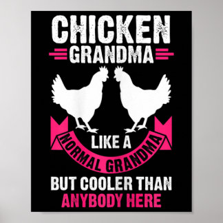 Affiche Mamie poulet féminine comme une grand-mère normale
