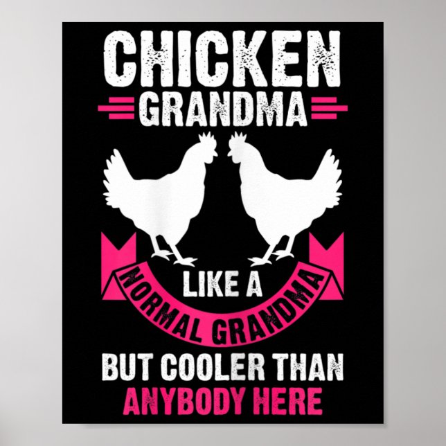 Affiche Mamie poulet féminine comme une grand-mère normale (Devant)