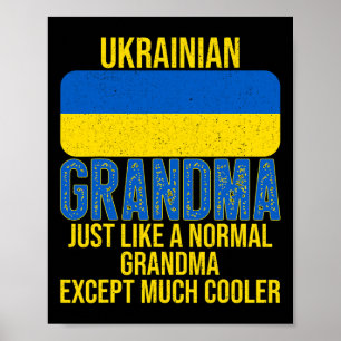 Affiche Mamie ukrainienne vintage Drapeau ukrainien pour l