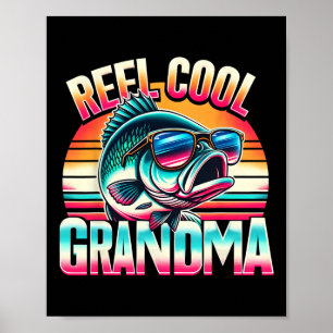 Affiche Mamie vraiment cool drôle Mamie de pêche Cadeaux d
