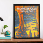 Affiche Mammoth Cave National Park Kentucky<br><div class="desc">Mammoth Cave vector artwork design. The park is in west-central Kentucky,  encompassing portions of Mammoth Cave,  the longest cave system known in the world.</div>
