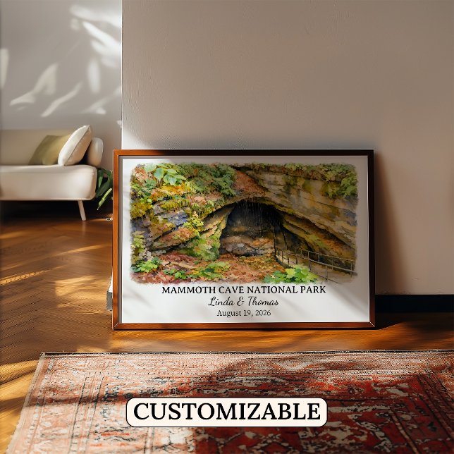 Affiche Mammoth Cave Parc National Kentucky Aquarelle (Créateur téléchargé)
