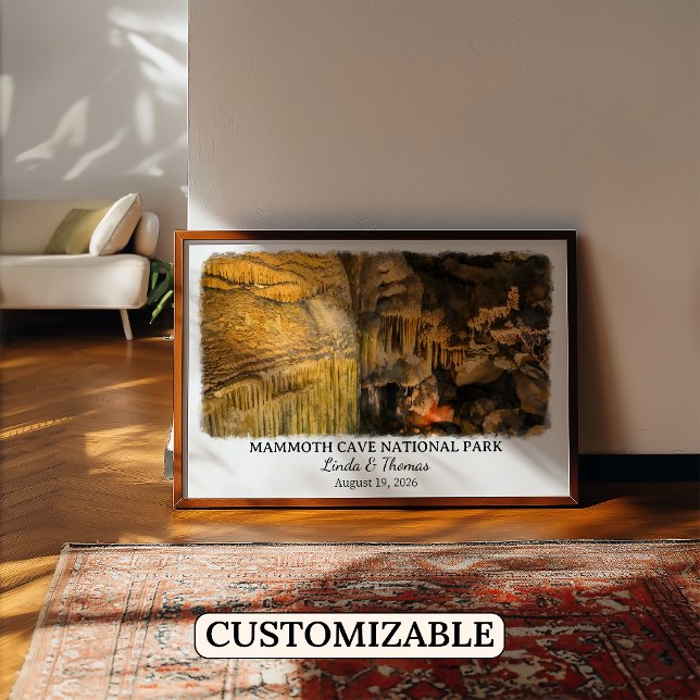 Affiche Mammoth Cave Parc National Kentucky Aquarelle (Créateur téléchargé)