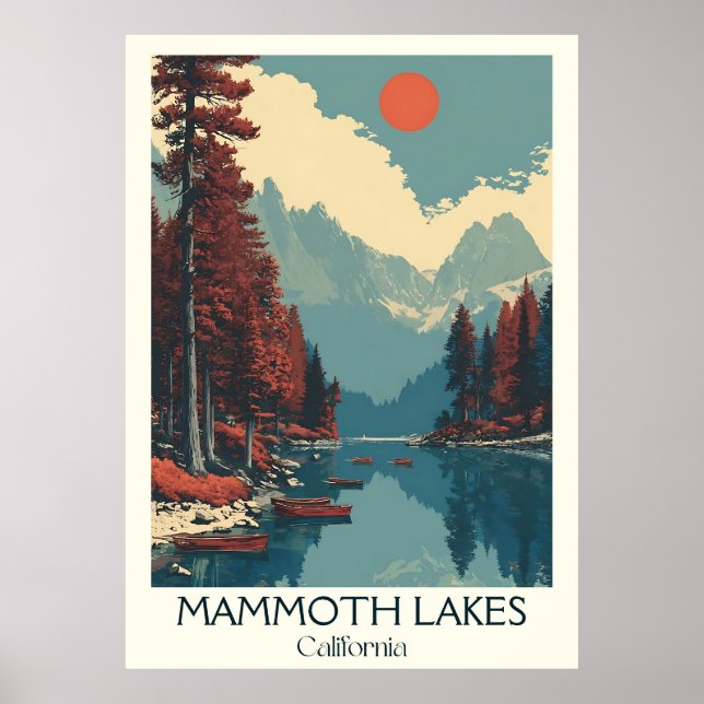 Affiche Mammoth Lakes California Art Imprimer | Lac Mounta (Devant)