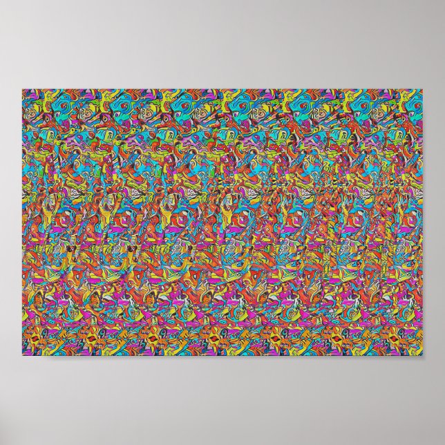 Affiche Man at work - Hidden 3D print (Devant)