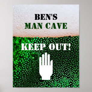 Affiche Man Cave Beer Boire Den Keep Out Sign