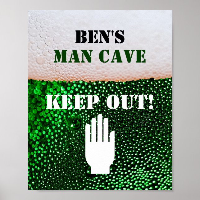 Affiche Man Cave Beer Boire Den Keep Out Sign (Devant)
