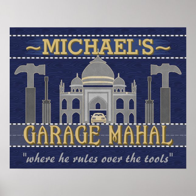 Affiche Man Cave Garage Mahal Funny Guy Humour | Personnal (Devant)