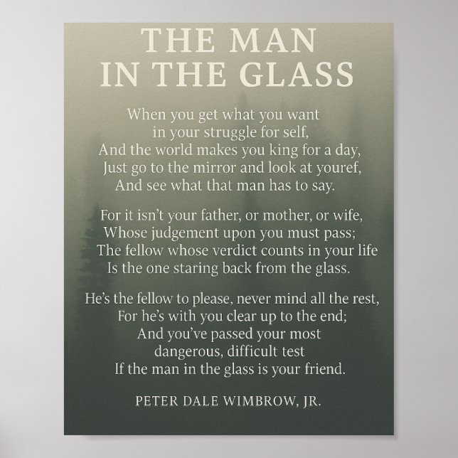 Affiche Man in the Glass - Citation d'inspiration (Devant)