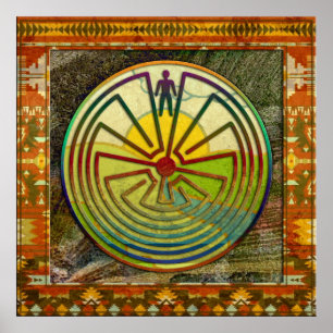 Affiche MAN IN THE MAZE paysage + votre arrière - plan