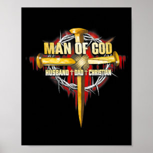 Affiche Man Of God Husband Dad Christian Jesus Apparel