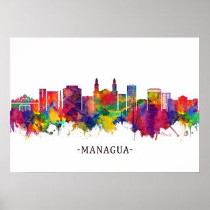 Affiche Managua Nicaragua Skyline