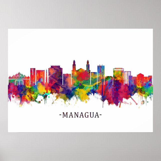 Affiche Managua Nicaragua Skyline (Devant)