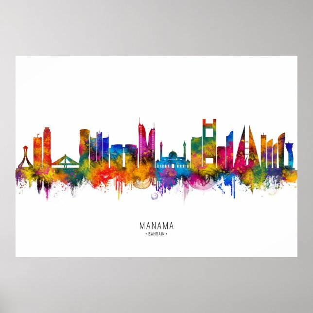 Affiche Manama Bahreïn Skyline (Devant)