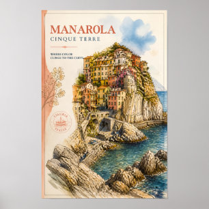 Affiche Manarola Cinque Terre Village côtier italien Mur