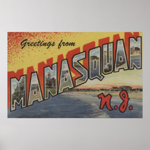 Affiche Manasquan, New Jersey - grandes scènes de lettre