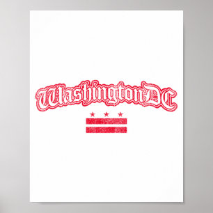 Affiche Manche Longue Souvenir Drapeau Rétro Washington Dc