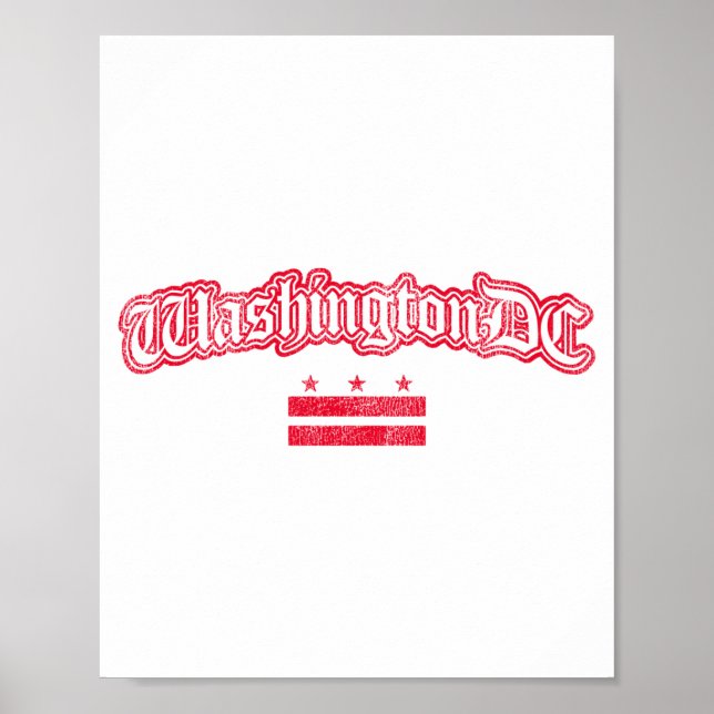 Affiche Manche Longue Souvenir Drapeau Rétro Washington Dc (Devant)