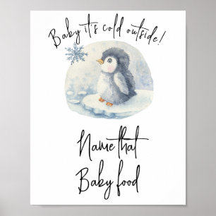 Affiche Manchot - Donnez un nom à ce bébé nourriture